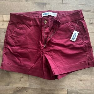 NWT Old Navy Burgundy everyday Shorts Casual Cotton Blend - size 12